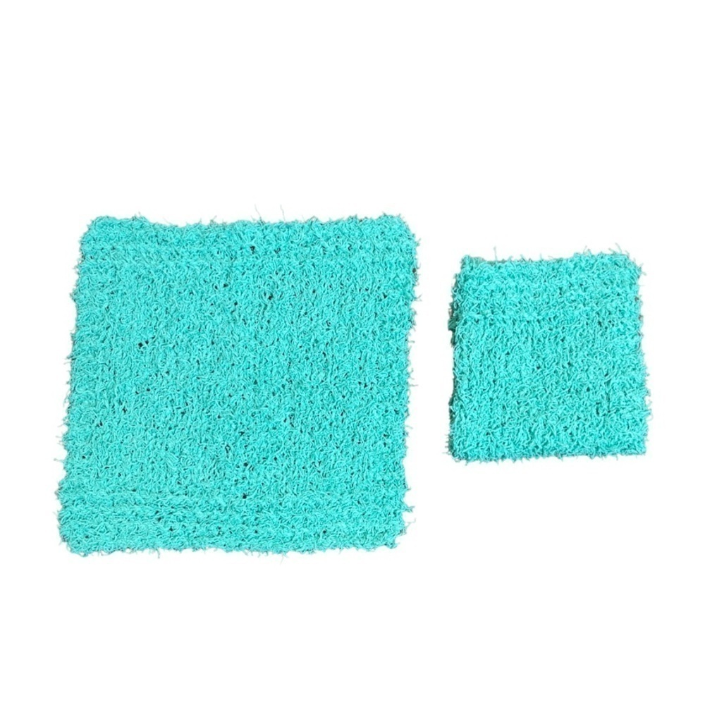 Set of 2 hand knit reusable scrubby washcloths